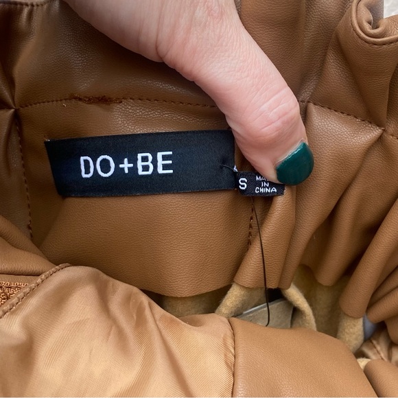 DO+BE Faux Leather Skirt Tan Size Small NWT - Picture 8 of 13